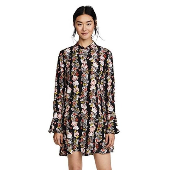 Equipment Dresses & Skirts - Equipment Daphne Shirt Dress Size Small 💯 Silk Black Floral